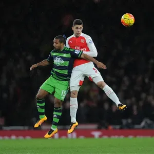 Gabriel vs Routledge Print: Arsenal FC Match Action Gabriel vs Routledge Print: Arsenal FC Match Action