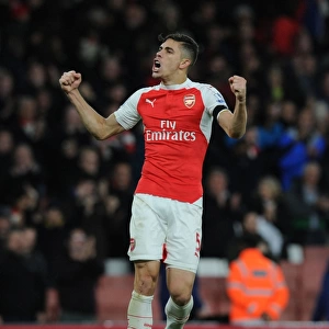 Gabriel's Glory: Arsenal Defender Celebrates Win Against Everton (2015/16 Premier League)