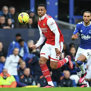 Gabriel's Showdown: Everton vs Arsenal, Premier League 2022-23 - Intense Moment at Goodison Park