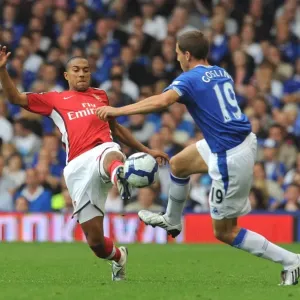 Gael Clichy (Arsenal) Dan Gosling (Everton) Gael Clichy (Arsenal) Dan Gosling (Everton)