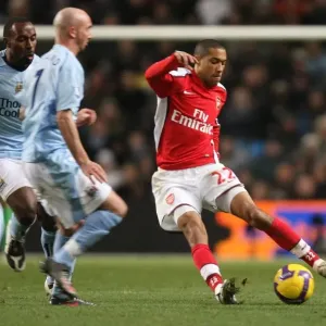Gael Clichy (Arsenal) Stephen Ireland and Darius Vassell (Man City) Gael Clichy (Arsenal) Stephen Ireland and Darius Vassell (Man City)