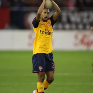 Gael Clichy (Arsenal) waves to the Arsenal fans after the match Gael Clichy (Arsenal) waves to the Arsenal fans after the match