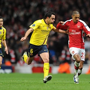 Gael Clichy (Arsenal) Xavi (Barcelona). Arsenal 2: 2 Barcelona, UEFA Champions League