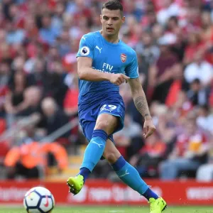 Garnit Xhaka (Arsenal). Liverpool 4: 0 Arsenal. Premier League. Anfield, Liverpool