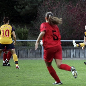 Gemma Davison scores a goal for Arsenal