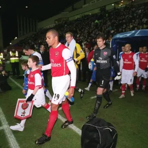 Gilberto (Arsenal) leads the team out before the match Gilberto (Arsenal) leads the team out before the match