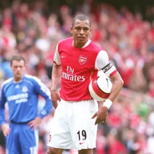 Gilberto (Arsenal) waits to place the ball for his penalty