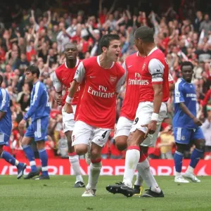 Gilberto celebrates scoring the Arsenal goal with Cesc Fabregas Gilberto celebrates scoring the Arsenal goal with Cesc Fabregas