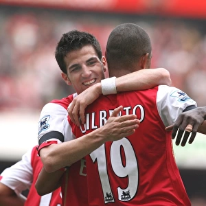 Gilberto scoring the 3rd Arsenal goal with Cesc Fabregas