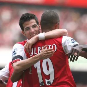 Gilberto scoring the 3rd Arsenal goal with Cesc Fabregas