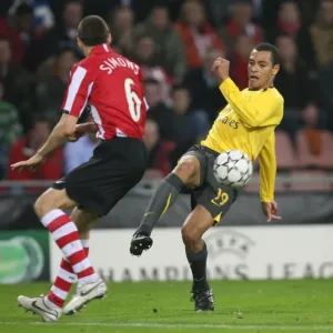 Gilberto vs. Timmy Simons: Arsenal's Victory Over PSV Eindhoven in the UEFA Champions League, 2007 Gilberto vs. Timmy Simons: Arsenal's Victory Over PSV Eindhoven in the UEFA Champions League, 2007