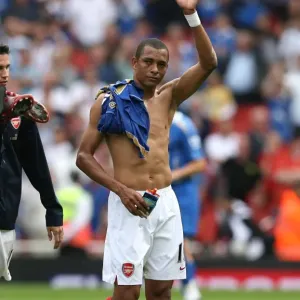 Gilberto waves to the Arsenal fans after the match Gilberto waves to the Arsenal fans after the match