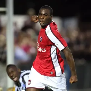 Gilles Sunu celebrates scoring Arsenals 4th goal. Maidenhead 1: 7 Arsenal
