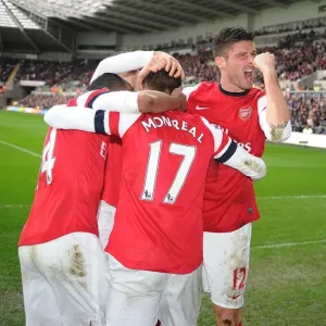 Giroud and Monreal Celebrate Arsenal's Goal Against Swansea City (2013) Giroud and Monreal Celebrate Arsenal's Goal Against Swansea City (2013)