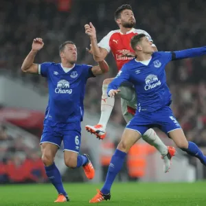 Giroud vs Jagielka & Stones: Intense Face-Off Between Arsenal's Star Striker and Everton's Defenders Giroud vs Jagielka & Stones: Intense Face-Off Between Arsenal's Star Striker and Everton's Defenders
