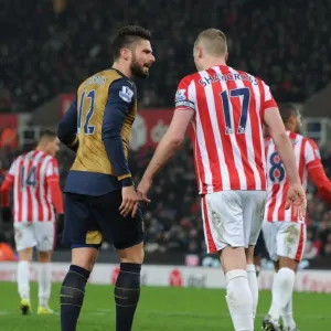 Giroud vs Shawcross: A Footballing Battle at Britannia Stadium, Premier League 2015-16