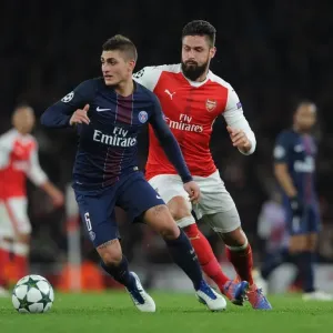 Giroud vs. Verratti: A Champions League Showdown - Arsenal vs. Paris Saint-Germain (2016-17) Giroud vs. Verratti: A Champions League Showdown - Arsenal vs. Paris Saint-Germain (2016-17)