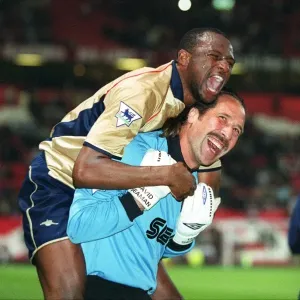 Glory Days: Vieira and Seaman Celebrate Arsenal's Championship Win at Old Trafford, 2002 Glory Days: Vieira and Seaman Celebrate Arsenal's Championship Win at Old Trafford, 2002