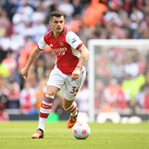 Granit Xhaka: In Action for Arsenal Against Leeds United, Premier League 2021-22