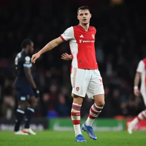 Granit Xhaka in Action: Arsenal vs. West Ham United, Premier League 2021-22 Granit Xhaka in Action: Arsenal vs. West Ham United, Premier League 2021-22