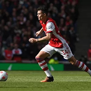 Granit Xhaka in Action: Arsenal vs Brighton & Hove Albion, Premier League 2021-22