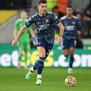 Granit Xhaka: In Action for Arsenal Against Wolverhampton Wanderers, Premier League 2021-22