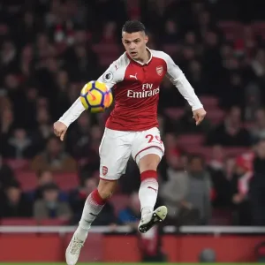 Granit Xhaka (Arsenal). Arsenal 3: 3 Liverpool. Premier League. Emirates Stadium, 22 / 12 / 17