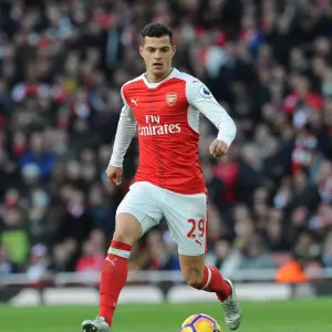 Granit Xhaka: Arsenal Midfielder in Action against AFC Bournemouth, Premier League 2016/17