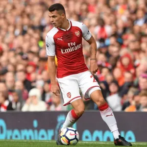 Granit Xhaka: Arsenal Midfielder in Action Against AFC Bournemouth, Premier League 2017-18