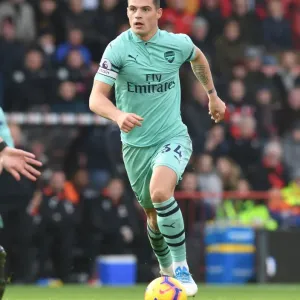 Granit Xhaka: Arsenal Midfielder in Action Against AFC Bournemouth, Premier League 2018-19 Granit Xhaka: Arsenal Midfielder in Action Against AFC Bournemouth, Premier League 2018-19