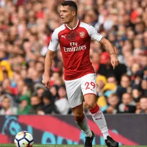 Granit Xhaka: Arsenal Midfielder in Action during Arsenal vs. AFC Bournemouth, Premier League 2017-18