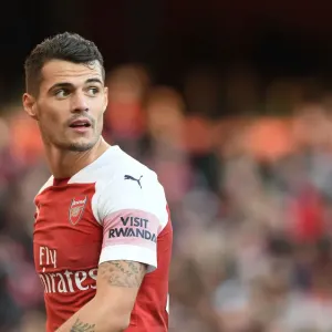 Granit Xhaka: Arsenal Midfielder in Action Against Everton, Premier League 2018-19