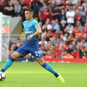 Granit Xhaka: Arsenal Midfielder in Action Against Liverpool (2017-18)