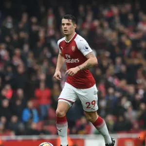 Granit Xhaka: Arsenal Midfielder in Action against Southampton, Premier League 2017-18