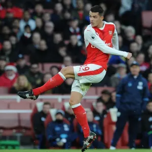Granit Xhaka: Arsenal Midfielder in Action against West Bromwich Albion, Premier League 2016-17