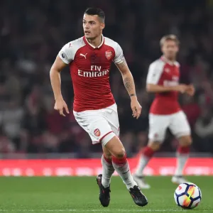 Granit Xhaka: Arsenal Midfielder in Action against West Bromwich Albion, Premier League 2017-18 Granit Xhaka: Arsenal Midfielder in Action against West Bromwich Albion, Premier League 2017-18