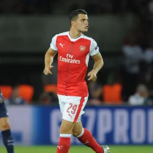 Granit Xhaka: Arsenal Star in Action against Paris Saint-Germain, UEFA Champions League 2016-17