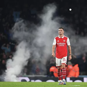 Granit Xhaka: Arsenal's Midfield Maestro in Action Against Manchester City, Premier League 2022-23