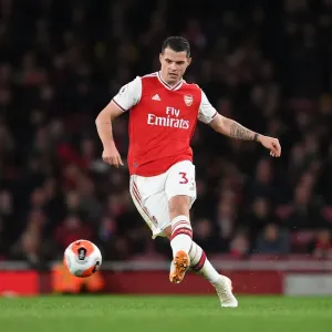 Granit Xhaka: Arsenal's Midfield Maestro in Action Against Everton, Premier League 2019-20 Granit Xhaka: Arsenal's Midfield Maestro in Action Against Everton, Premier League 2019-20