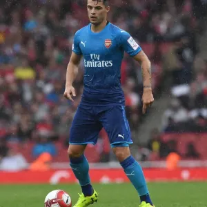Granit Xhaka: Arsenal's Midfield Maestro in Action against SL Benfica, Emirates Cup 2017-18 Granit Xhaka: Arsenal's Midfield Maestro in Action against SL Benfica, Emirates Cup 2017-18