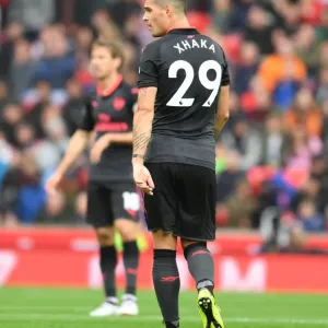 Granit Xhaka: Arsenal's Midfield Maestro in Action Against Stoke City, Premier League 2017-18