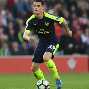 Granit Xhaka: Arsenal's Midfield Maestro in Action vs Southampton (Premier League 2016-17)