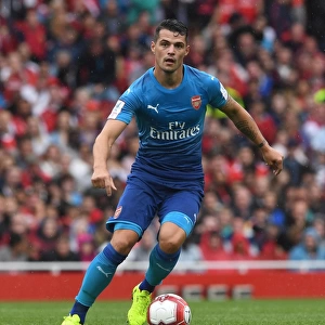Granit Xhaka: Arsenal's Midfield Mastermind in Action against SL Benfica, Emirates Cup 2017-18
