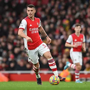 Granit Xhaka: Arsenal's Midfield Mastermind in Action against Brentford, Premier League 2021-22