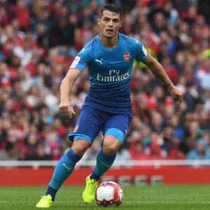 Granit Xhaka: Arsenal's Midfield Mastermind in Action against SL Benfica, Emirates Cup 2017-18 Granit Xhaka: Arsenal's Midfield Mastermind in Action against SL Benfica, Emirates Cup 2017-18