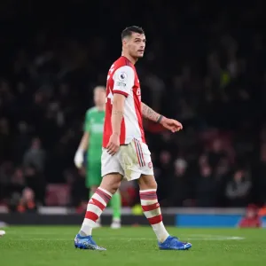 Granit Xhaka: Arsenal's Midfield Mastermind in Action Against West Ham United, Premier League 2021-22 Granit Xhaka: Arsenal's Midfield Mastermind in Action Against West Ham United, Premier League 2021-22