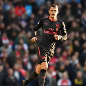 Granit Xhaka: Clash at Etihad Stadium, Premier League 2017-18 Granit Xhaka: Clash at Etihad Stadium, Premier League 2017-18