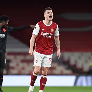 Granit Xhaka at Empty Emirates: Arsenal vs Slavia Praha in UEFA Europa League Quarterfinal