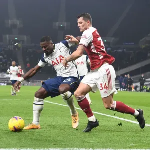 Granit Xhaka vs. Serge Aurier: Battle in the Premier League Clash Between Tottenham and Arsenal, London, 2020 Granit Xhaka vs. Serge Aurier: Battle in the Premier League Clash Between Tottenham and Arsenal, London, 2020