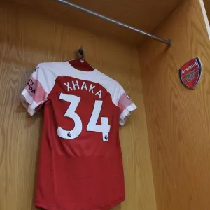 Granit Xhaka's Arsenal Shirt in the Changing Room before Arsenal vs Manchester City (2018-19)